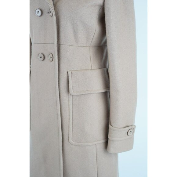 Prada Women's Long Wool Hooded Inner Faux Fur Coat SZ 40 Tan Brown $3,995 - Picture 7 of 12